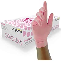 UNIGLOVES GP0051 Pearl Guantes de Nitrilo- Sin Polvo- Rosa- Talla XS (Paquete de 100 Guantes Individuales)